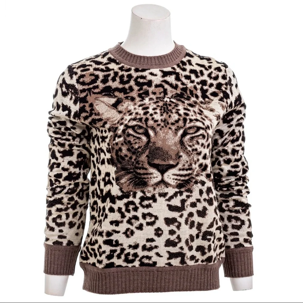 Anthropologie Aldo Martin’s Leopard Sweater - XL - Picture 3 of 9